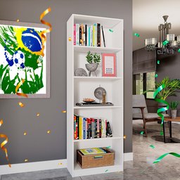 Estante para Livros Multiuso 5 Nichos 175cmx52cm Montreal Yescasa - 8
