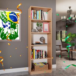 Estante para Livros Multiuso 5 Nichos 175cmx52cm Montreal Yescasa - 5