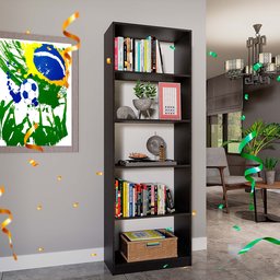 Estante para Livros Multiuso 5 Nichos 175cmx52cm Montreal Yescasa - 8