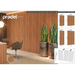 Painel Ripado em Barra 183x89,5cm (1,63m²) Mdf - 7 Painel Ripado em Barra 183x89,5cm (1,63m²) Mdf - 7