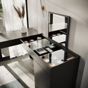 Ver imagem 4 de Escrivaninha Mesa Escritório Penteadeira de Canto 136x136cm com Espelho 1 Porta Star