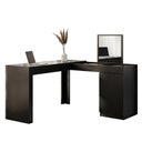 Ver imagem 5 de Escrivaninha Mesa Escritório Penteadeira de Canto 136x136cm com Espelho 1 Porta Star