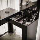 Ver imagem 2 de Escrivaninha Mesa Escritório Penteadeira em L Porta Objetos 135x82cm Jade