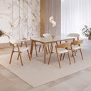 Ver imagem 1 de Conjunto Sala de Jantar com Tampo de Vidro Monalisa 6 Cadeiras Gaia Espresso Móveis