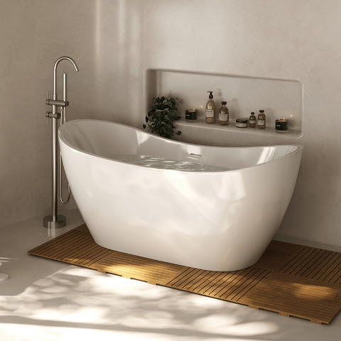 Banheira Freestanding Imersão Acrílico 170 Cm Rutilo Pingoo.casa - Branco