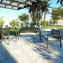 Ver imagem 1 de Conjunto Bancos 2 e 3 Lugares e Poltrona com Almofadas Madeira Maciça Yescasa