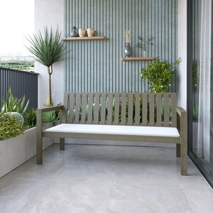 Banco de Jardim 3 Lugares com Almofada Madeira Maciça Yescasa