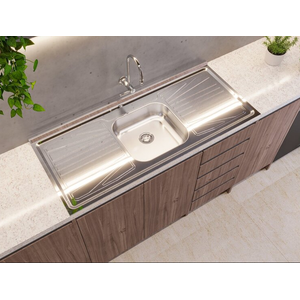 Pia para Cozinha em Aço Inox AISI430 Standar 120 cm x 52cm Fabrinox