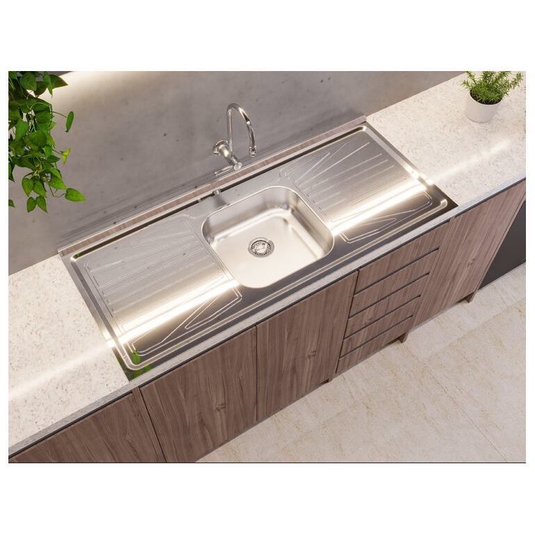 Pia para Cozinha em Aço Inox AISI430 Standar 120 cm x 52cm Fabrinox Pia para Cozinha em Aço Inox AISI430 Standar 120 cm x 52cm Fabrinox