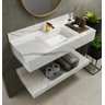 Bancada em Porcelanato para Banheiro Completa Alto Padrão 100cm Com Cuba Esculpida - 2
