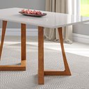 Ver imagem 3 de Mesa 4 Lugares Madeira Maciça com Vidro Canto Arredondado 136x90cm Jantar Anna