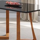 Ver imagem 3 de Mesa 6 Lugares Madeira Maciça com Vidro Canto Arredondado 160x90cm Jantar Anna