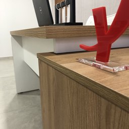 Mesa para Escritório em L Diretor 1 Porta 2 Nichos 135x168,5cm Smart  - 11