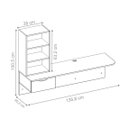 Ver imagem 4 de Escrivaninha Suspensa Tech 1 Gaveta 2 Prateleiras 135,8cm Preto Fosco E Tauari Nobre