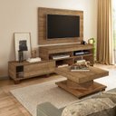 Ver imagem 1 de Sala de Estar Rack com Painel TV até 47 Polegadas e Mesa de Centro Requinte Espresso Móveis