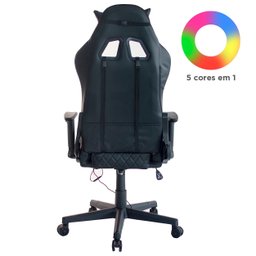 Cadeira Gamer com Iluminação LED Preta - 6