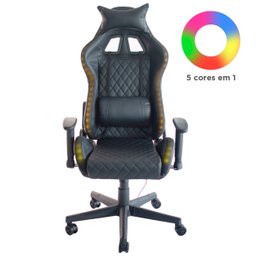 Cadeira Gamer com Iluminação LED Preta - 10