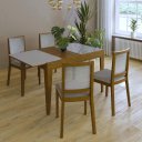 Ver imagem 3 de Mesa de Jantar Extensível Madeira Maciça Tampo com Vidro Paris