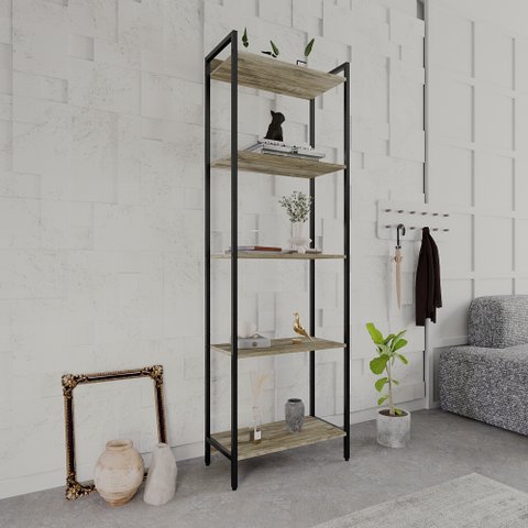 Estante para Livros Industrial Aço Multiuso 5 Prateleiras 187cmx60cm Active Yescasa