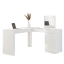 Ver imagem 5 de Escrivaninha Mesa Escritório Penteadeira de Canto 136x136cm com Espelho 1 Porta Star