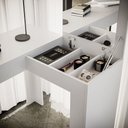 Ver imagem 3 de Escrivaninha Mesa Escritório Penteadeira em L Porta Objetos 135x82cm Jade