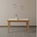 Ver imagem 1 de Mesa de Jantar 4 a 6 Lugares Retangular Extensível Tampo de Vidro/MDF Paris