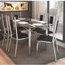Conjunto Sala de Jantar Mesa Tampo de Vidro Retangular Elba e 6 Cadeiras Florença Crome - 2