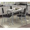 Conjunto Sala de Jantar Mesa Tampo de Vidro Retangular Elba e 4 Cadeiras Florença Crome - 2