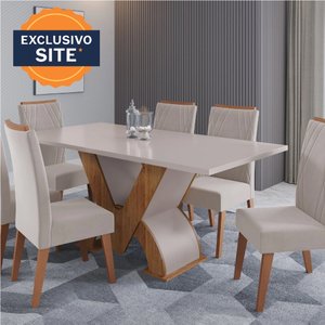 Conjunto para Sala de Jantar com 6 Cadeiras Vegas