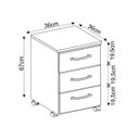 Ver imagem 5 de Kit 2 Gaveteiros com Rodízios 3 Gavetas Pietra 