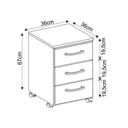 Gaveteiro com Rodízios 3 Gavetas Pietra Espresso Móveis - 7 Gaveteiro com Rodízios 3 Gavetas Pietra Espresso Móveis - 7