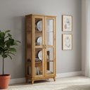 Ver imagem 1 de Cristaleira Sala de Jantar 2 Portas de Vidro Madeira Maciça Bella