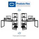 Ver imagem 4 de Escrivaninha Mesa Escritório com Estante 4 Prateleiras Innovare