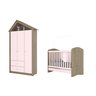 Quarto de Bebê Compacto com Berço e Guarda Roupa Giz de Cera Espresso Móveis - 2