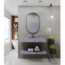 Ver imagem 3 de Bancada em Porcelanato para Banheiro Completa Alto Padrão 100cm Com Cuba Esculpida