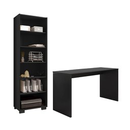 Kit 2 Peças com Estante Livreiro e Escrivaninha Gávea Espresso Móveis - 7