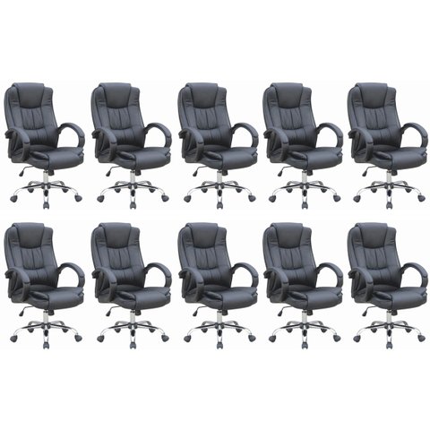 Kit 10 Cadeiras para Escritório Presidente Corino Master Soft