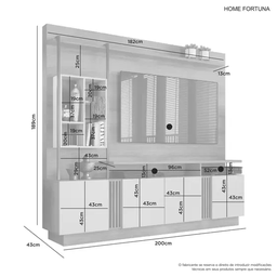 Estante Home para TV até 65 Polegadas Fortuna Jcm Móveis Noronha Grafite - 4