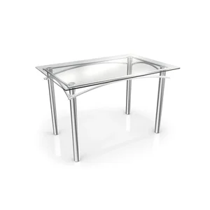 Mesa com Tampo de Vidro Retangular 120x80cm Elba Crome 