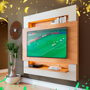 Ver imagem 7 de Painel para TV até 58 Polegadas com Fita de LED 1 Prateleira Abruzzo Yescasa