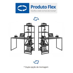 Escrivaninha com Estante 130cm Home Office Fit Yescasa - 4