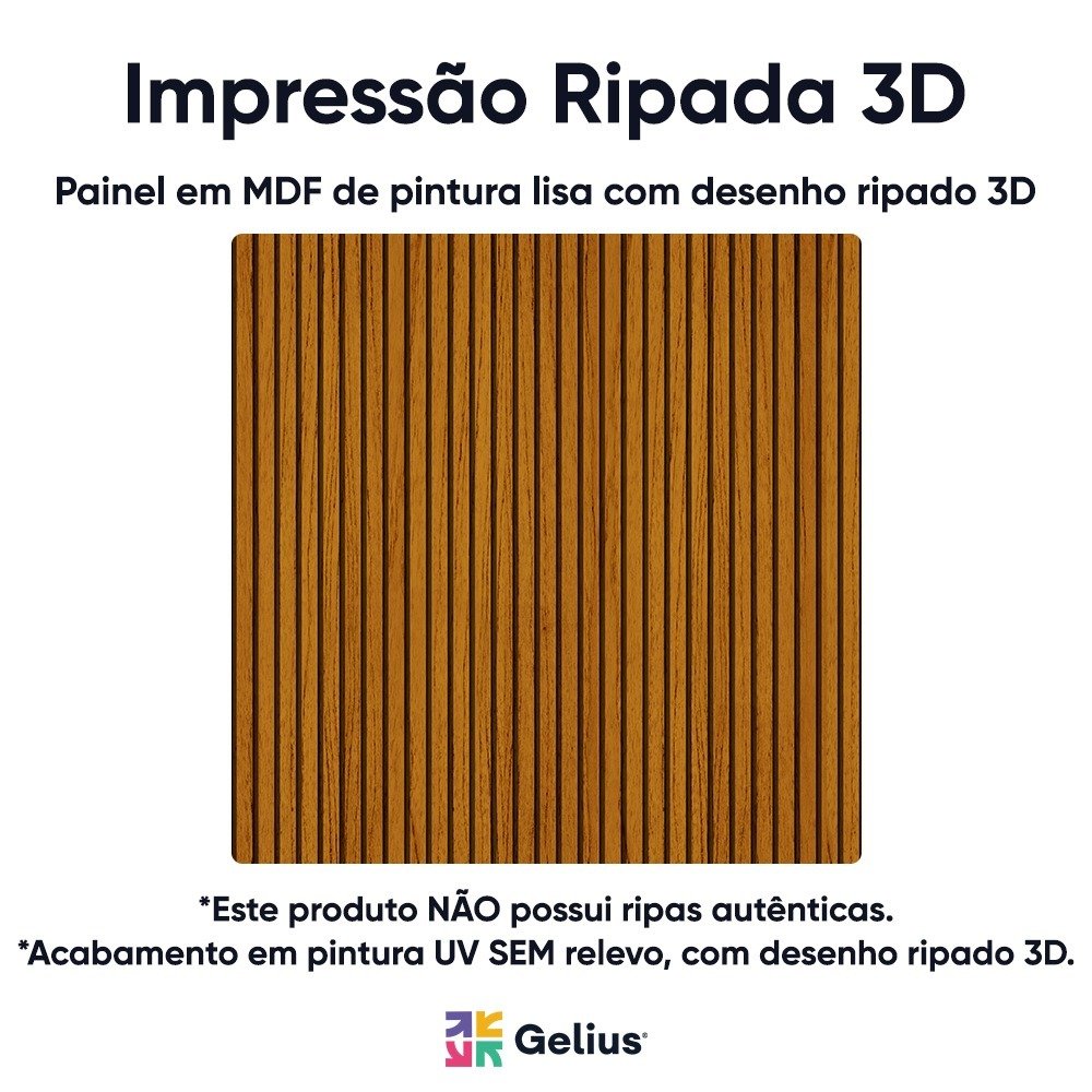 Painel MDF com adesivo Ripado 3D  250cm x 44cm x 8cm Gelius - 2